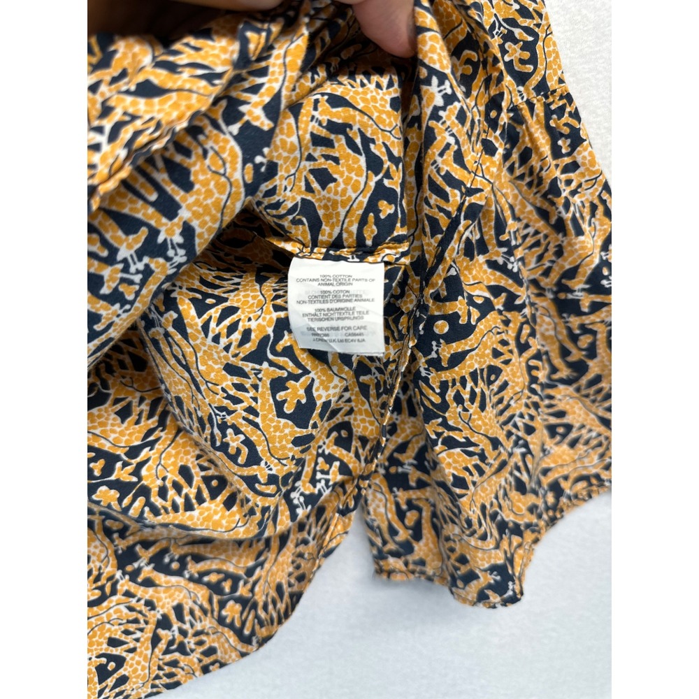 J.Crew Drake's London Top Womens 4 Giraffe Print Bell Sleeve Keyhole Popover - Picture 10 of 10